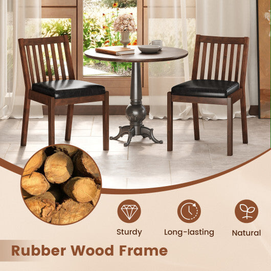 PU Leather Upholstered Dining Chair with Padded Seat Set of 2-Espresso LuxuryLifeWay Online Store
