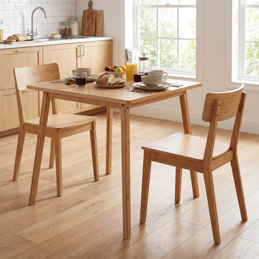 27.5 Inch Square Bamboo Dining Table for 2-4 People-Natural LuxuryLifeWay Online Store