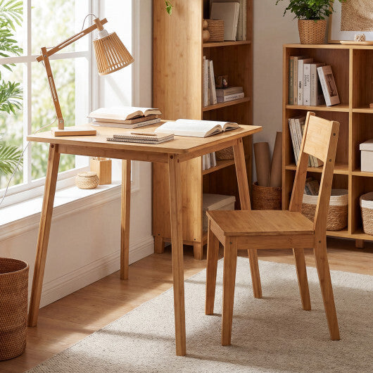 27.5 Inch Square Bamboo Dining Table for 2-4 People-Natural LuxuryLifeWay Online Store