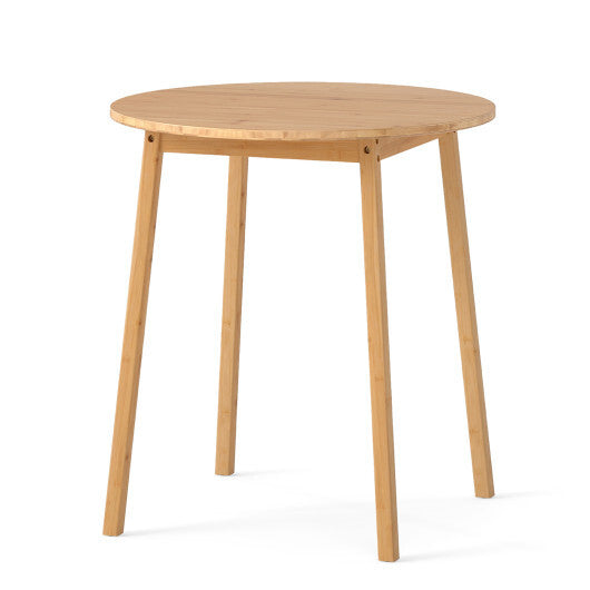 27.5 Inch Round Bamboo Dining Table for 2-4 Person-Natural LuxuryLifeWay Online Store