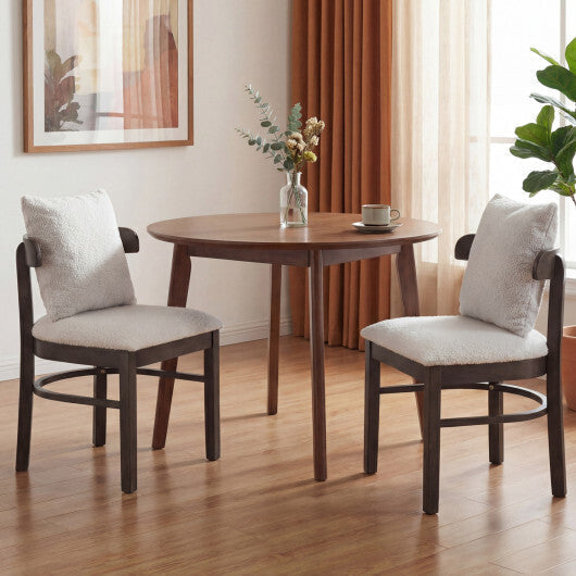 Fabric Upholstered Wood Dining Chairs Set of 2 with Removable Pillow-Gray LuxuryLifeWay Online Store