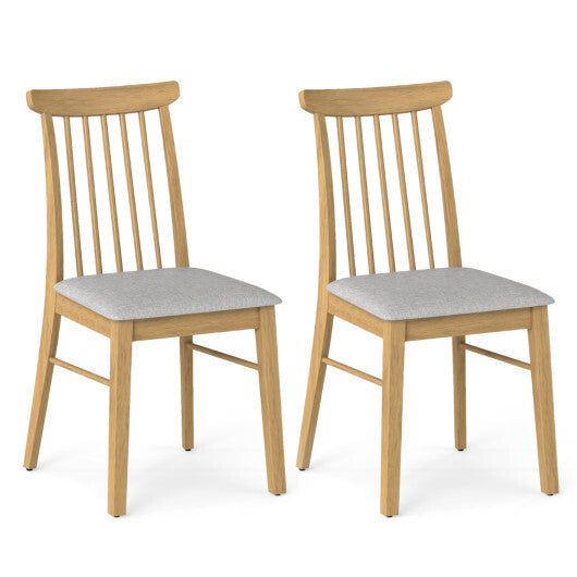 Dining Chairs Set of 2 Fabric Upholstered Kitchen Armless Chairs with Rubber Wood Frame-Natural LuxuryLifeWay Online Store