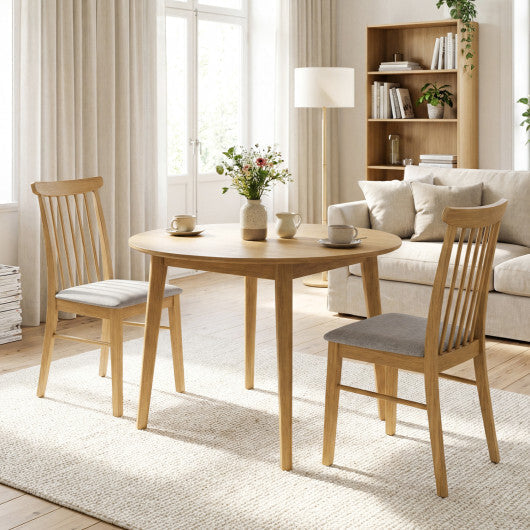 Dining Chairs Set of 2 Fabric Upholstered Kitchen Armless Chairs with Rubber Wood Frame-Natural LuxuryLifeWay Online Store