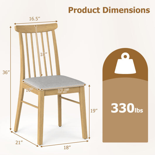 Dining Chairs Set of 2 Fabric Upholstered Kitchen Armless Chairs with Rubber Wood Frame-Natural LuxuryLifeWay Online Store