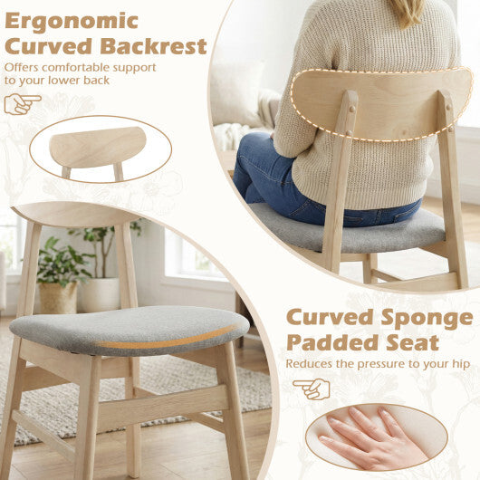 Dining Chair Set of 2 Fabric Upholstered Kitchen Armless Chairs-Natural LuxuryLifeWay Online Store