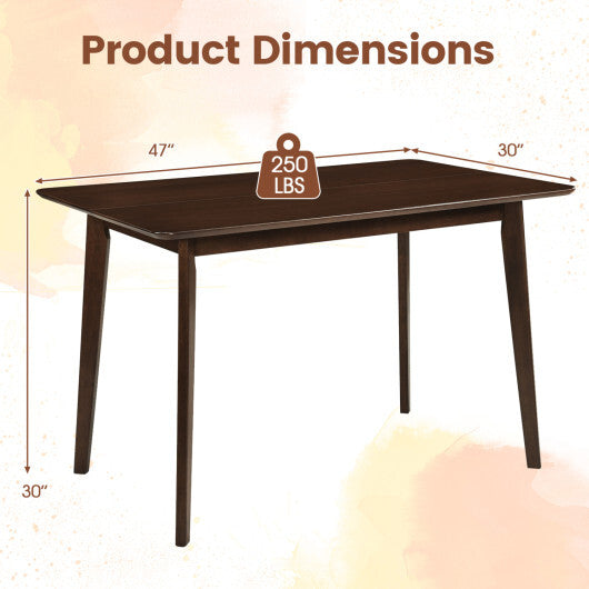 Rectangle Dining Table for 4-6 People 47" Kitchen Table-Walnut LuxuryLifeWay Online Store