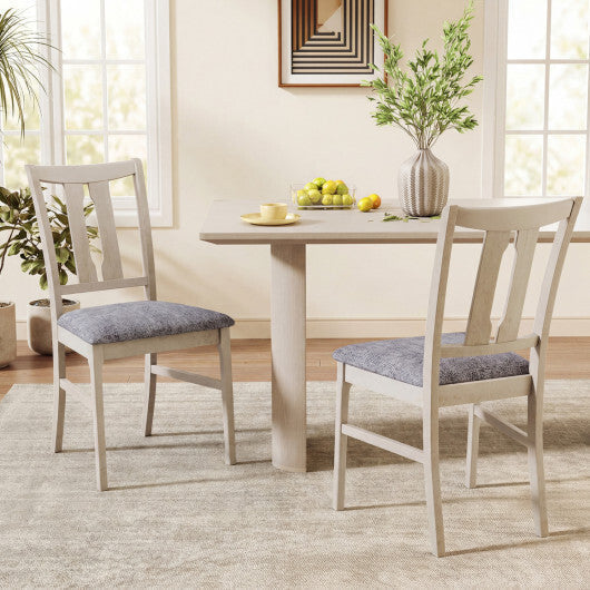 Set of 2 Wooden Upholstered Dining Chairs with High Curved Back-Walnut LuxuryLifeWay Online Store
