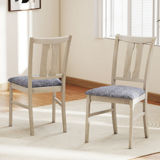 Set of 2 Wooden Upholstered Dining Chairs with High Curved Back-Walnut LuxuryLifeWay Online Store