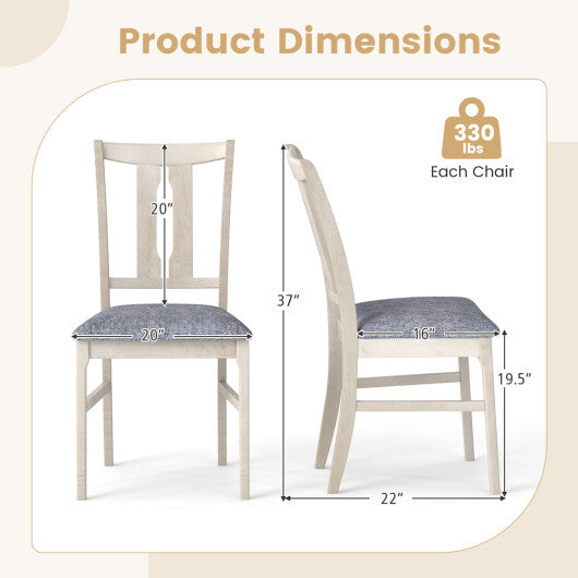 Set of 2 Wooden Upholstered Dining Chairs with High Curved Back-Walnut LuxuryLifeWay Online Store