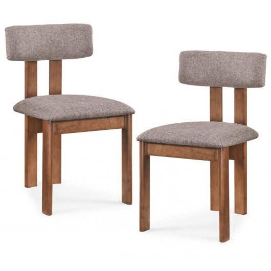 Upholstered Rubber Wood Dining Chairs Set of 2 with Curved Backrest-Walnut LuxuryLifeWay Online Store
