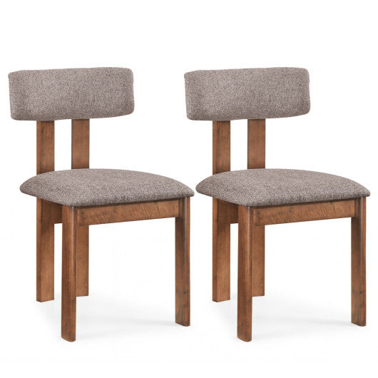 Upholstered Rubber Wood Dining Chairs Set of 2 with Curved Backrest-Walnut LuxuryLifeWay Online Store