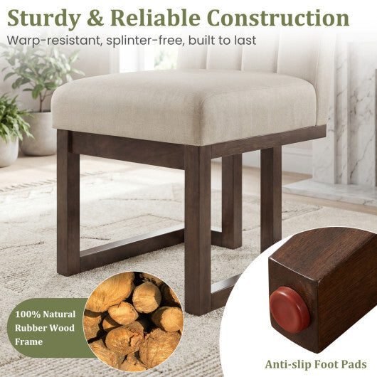 Modern Farmhouse Fabric Dining Chairs Set of 2 with 5.5" Thickened Padded Seat-Walnut LuxuryLifeWay Online Store