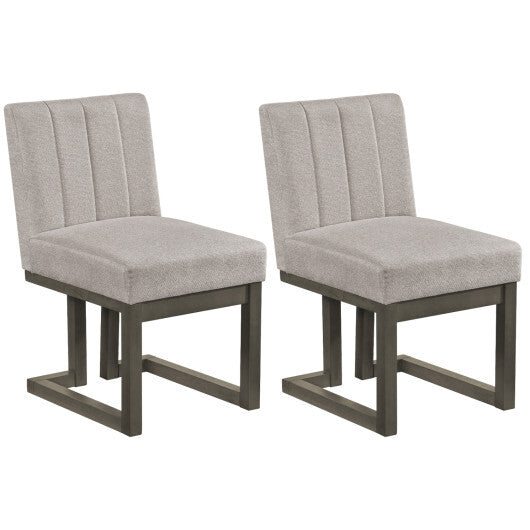 Modern Farmhouse Fabric Dining Chairs Set of 2 with 5.5" Thickened Padded Seat-Walnut LuxuryLifeWay Online Store