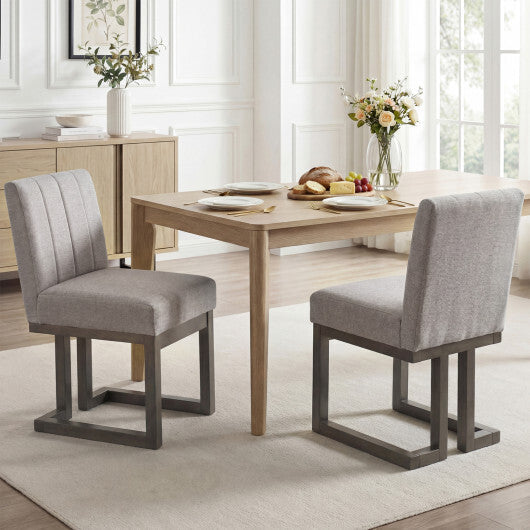 Modern Farmhouse Fabric Dining Chairs Set of 2 with 5.5" Thickened Padded Seat-Walnut LuxuryLifeWay Online Store