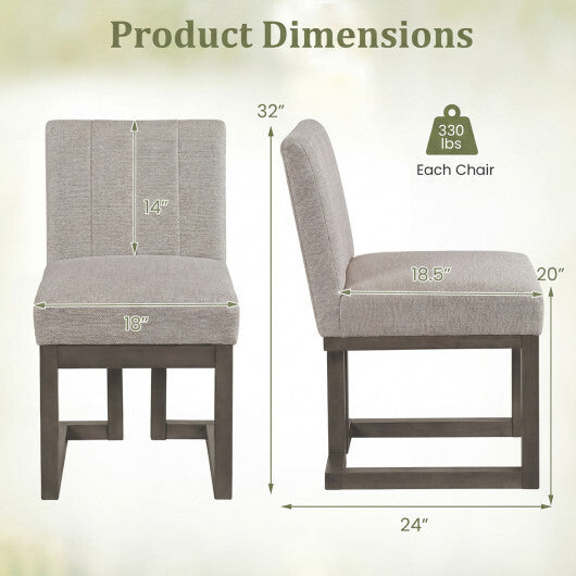 Modern Farmhouse Fabric Dining Chairs Set of 2 with 5.5" Thickened Padded Seat-Walnut LuxuryLifeWay Online Store