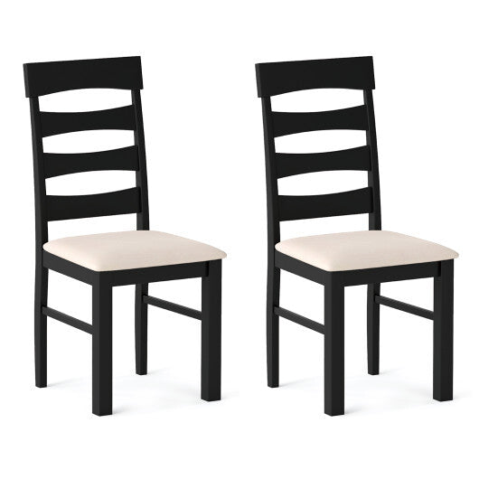 High Back Dining Room Chairs Set of 2 with Padded Seat-Black LuxuryLifeWay Online Store
