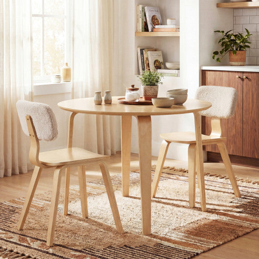 37.5" Round Dining Table with Rubber Wood Legs for Small Space-Natural LuxuryLifeWay Online Store