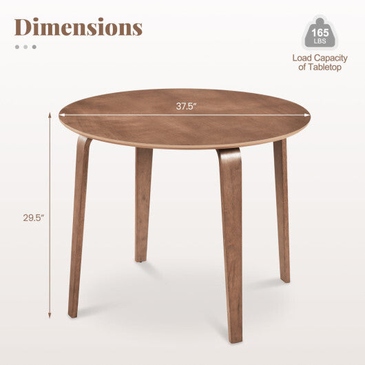 37.5" Round Dining Table with Rubber Wood Legs for Small Space-Natural LuxuryLifeWay Online Store