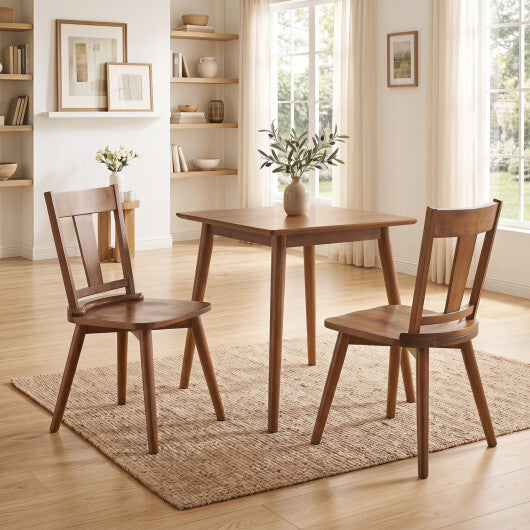 Dining Chairs Set of 2 with Solid Wood Backrest for Kitchen Dining Room-Walnut LuxuryLifeWay Online Store