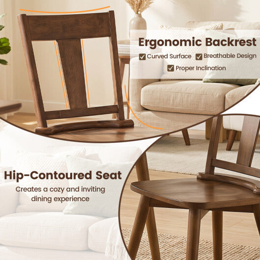 Dining Chairs Set of 2 with Solid Wood Backrest for Kitchen Dining Room-Walnut LuxuryLifeWay Online Store