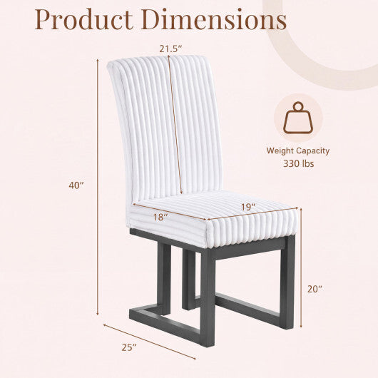 Upholstered Dining Chairs Set of 2 with Rubber Wood Legs and Padded Seat for Dining Room-White LuxuryLifeWay Online Store