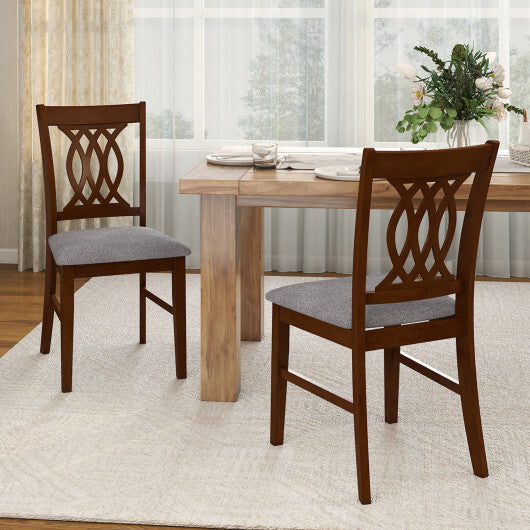Dining Chairs Set of 2 Dining Room Chairs with Padded Seat for Kitchen Living Room-Walnut LuxuryLifeWay Online Store
