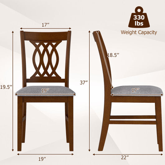 Dining Chairs Set of 2 Dining Room Chairs with Padded Seat for Kitchen Living Room-Walnut LuxuryLifeWay Online Store
