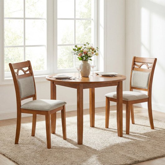 Dining Chairs Set of 2 Dining Room Chairs with Rubber Wood Frame-Brown LuxuryLifeWay Online Store