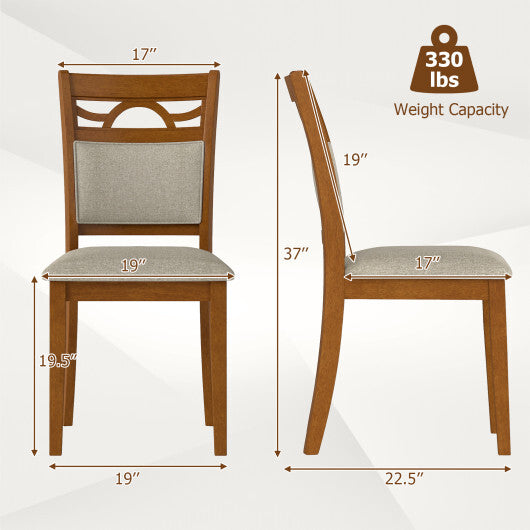 Dining Chairs Set of 2 Dining Room Chairs with Rubber Wood Frame-Brown LuxuryLifeWay Online Store