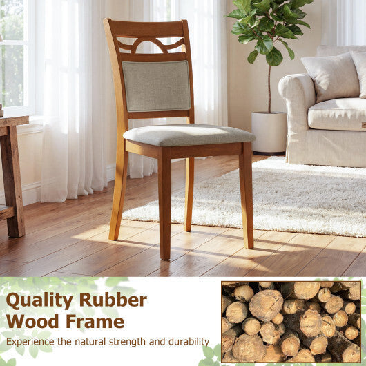 Dining Chairs Set of 2 Dining Room Chairs with Rubber Wood Frame-Brown LuxuryLifeWay Online Store