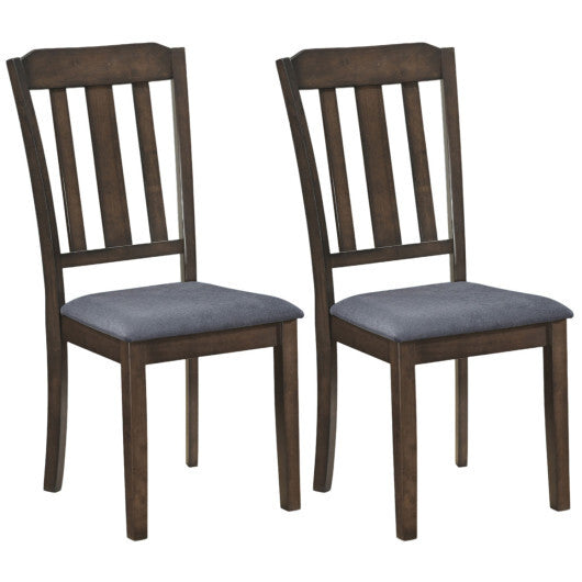 Set of 2 Rubber Wood Dining Room Chairs with Comfortable Backrest-Brown LuxuryLifeWay Online Store