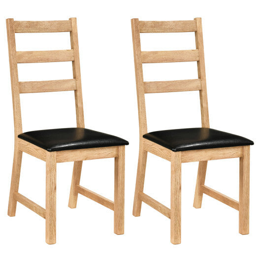 Dining Chairs Set of 2 Farmhouse Dining Room Chairs with Hollowed Backrest-Natural LuxuryLifeWay Online Store