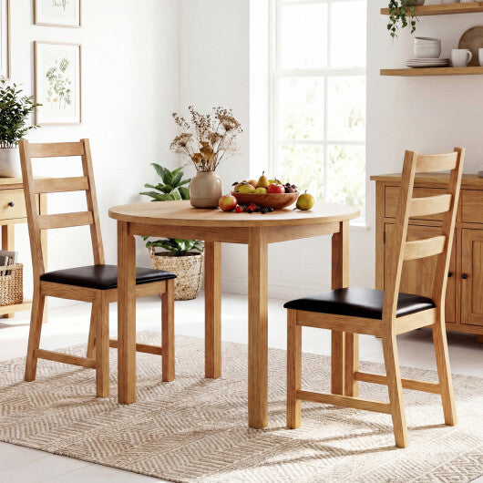 Dining Chairs Set of 2 Farmhouse Dining Room Chairs with Hollowed Backrest-Natural LuxuryLifeWay Online Store