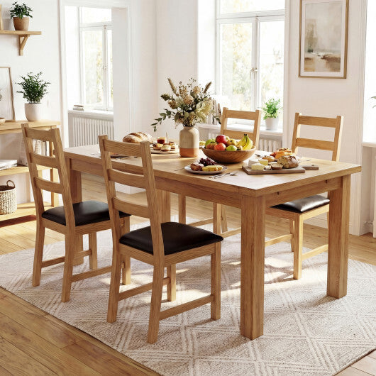 Dining Chairs Set of 2 Farmhouse Dining Room Chairs with Hollowed Backrest-Natural LuxuryLifeWay Online Store
