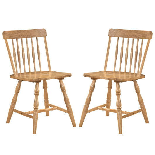 Windsor Dining Chairs Set of 2 with Curved Spindle Back-Natural LuxuryLifeWay Online Store