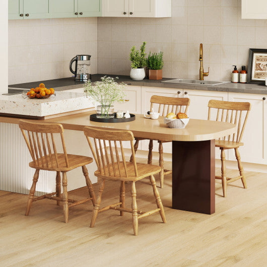 Windsor Dining Chairs Set of 2 with Curved Spindle Back-Natural LuxuryLifeWay Online Store