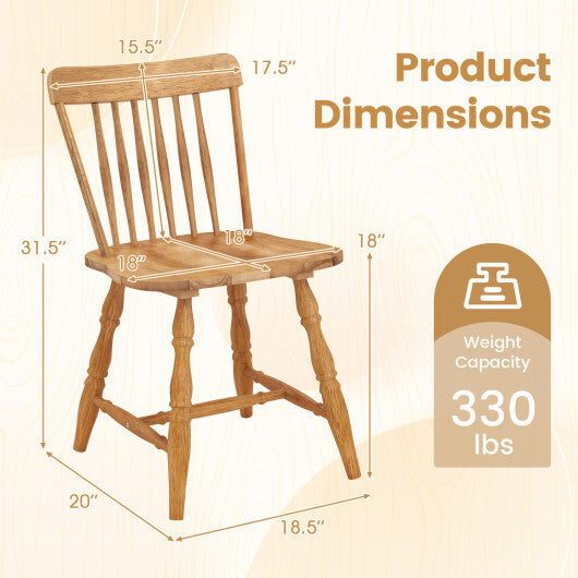 Windsor Dining Chairs Set of 2 with Curved Spindle Back-Natural LuxuryLifeWay Online Store