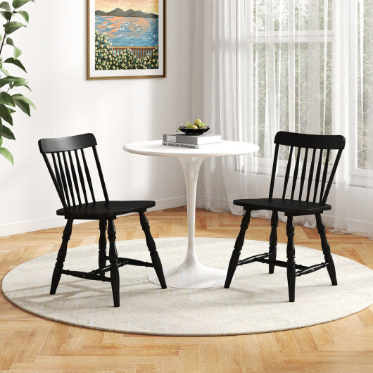 Windsor Dining Chairs Set of 2 with Curved Spindle Back-Natural LuxuryLifeWay Online Store