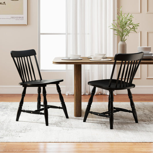 Windsor Dining Chairs Set of 2 with Curved Spindle Back-Natural LuxuryLifeWay Online Store