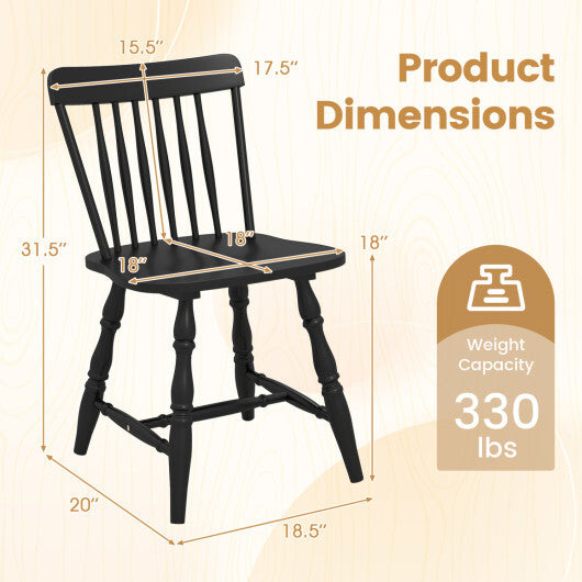 Windsor Dining Chairs Set of 2 with Curved Spindle Back-Natural LuxuryLifeWay Online Store