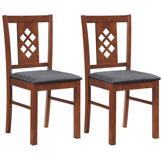 Linen Style Upholstered Kitchen Chairs with Wood Frames Set of 2-Cherry LuxuryLifeWay Online Store