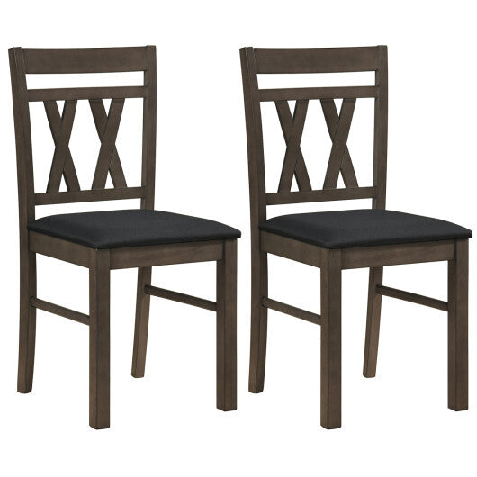 Set of 2 Modern Linen Style Upholstered Kitchen Chairs-Gray LuxuryLifeWay Online Store