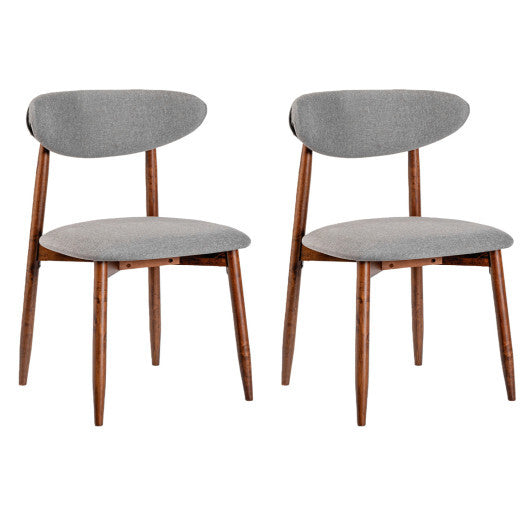 Set of 2 Fabric Upholstered Dining Chairs with Curved Backs-Gray LuxuryLifeWay Online Store