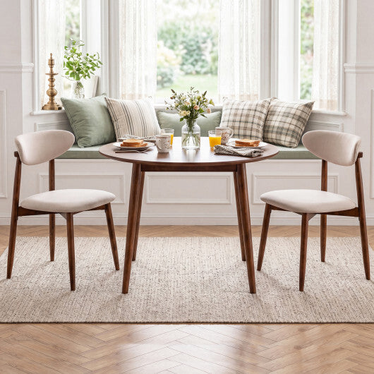 Set of 2 Fabric Upholstered Dining Chairs with Curved Backs-Gray LuxuryLifeWay Online Store