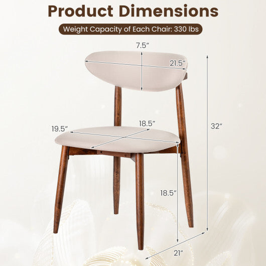 Set of 2 Fabric Upholstered Dining Chairs with Curved Backs-Gray LuxuryLifeWay Online Store