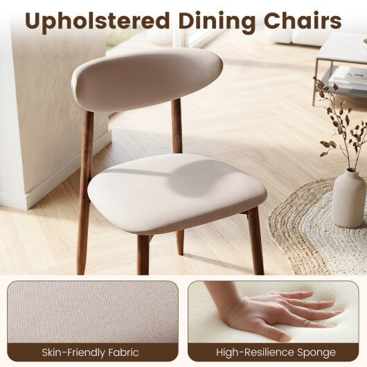 Set of 2 Fabric Upholstered Dining Chairs with Curved Backs-Gray LuxuryLifeWay Online Store