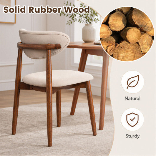 Set of 2 Fabric Upholstered Dining Chairs with Curved Backs-Gray LuxuryLifeWay Online Store