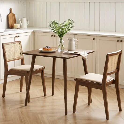 27.5 Inch Small Square Wooden Dining Table for 2-4 People Space-Saving Dining Room Table-Walnut LuxuryLifeWay Online Store