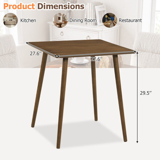 27.5 Inch Small Square Wooden Dining Table for 2-4 People Space-Saving Dining Room Table-Walnut LuxuryLifeWay Online Store