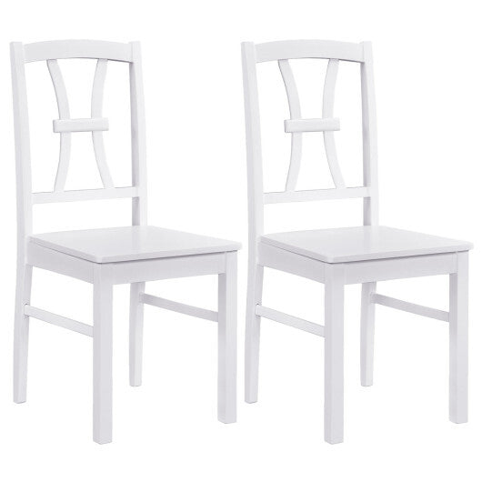 400 lbs Capacity Dining Chair Set of 2 with Cross Backrest and Rubber Wood Frame-Black LuxuryLifeWay Online Store